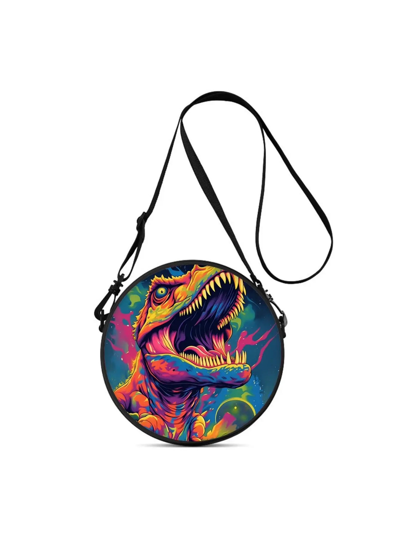 Lightweight crossbody bag with 2D dinosaur print, an ideal gift for female friends. Available for crossbody, single-shoulder, double-shoulder and hand-held wear, perfect for daily commute, outdoor trips, travel, casual outings and campus use.