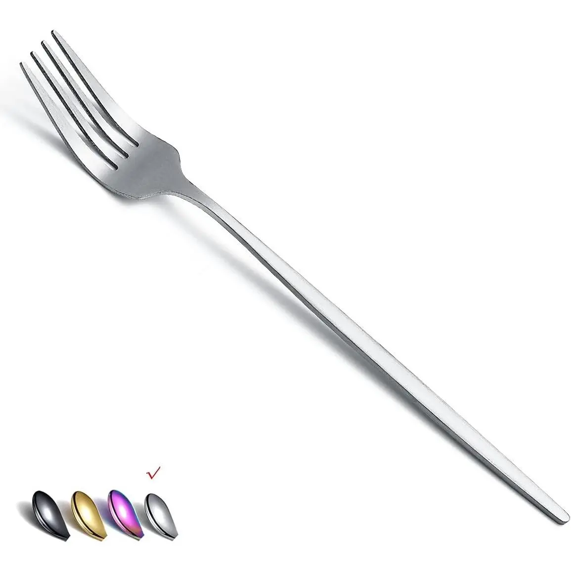 6 Piece Stainless Steel Dinner Dessert Table Salad Forks Silverware Set for Home Kitchen Restaurant Dishwasher Safe 8.4 Inch Matt Silver