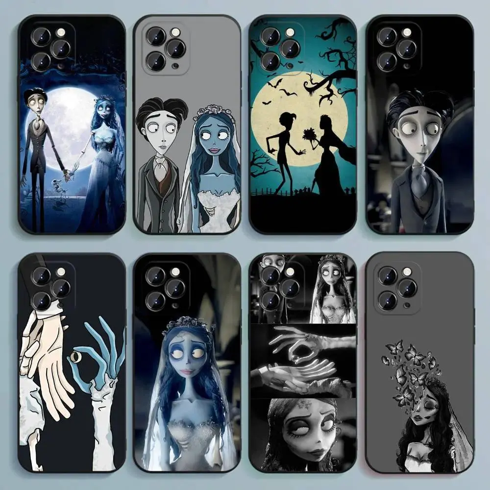Horror Cartoon Corpse B-Bride Victor Phone Case for IPhone 17,16,15,14,13,12,Pro,Max,Plus,E,Air,Samsung Galaxy S26 S25 S24 S23 S22 Black Soft Cover