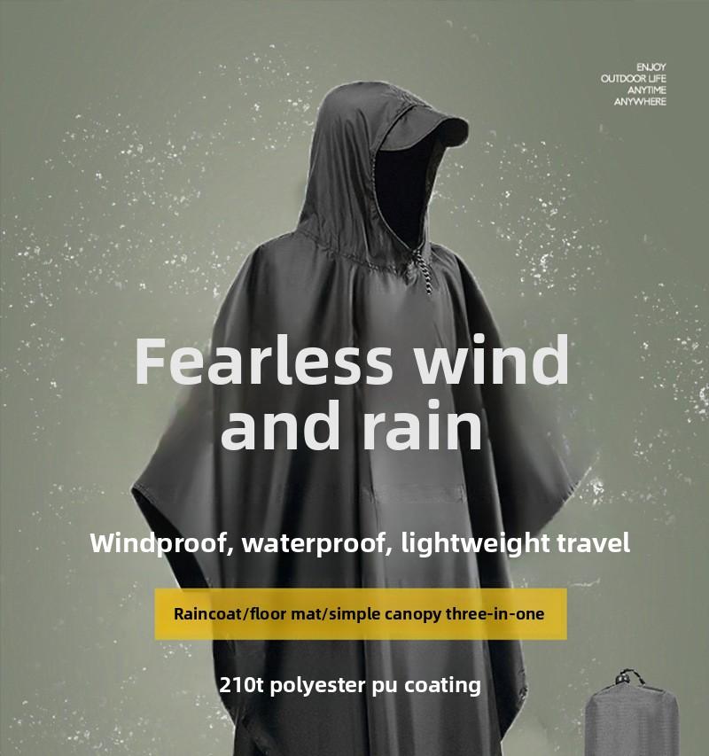Multipurpose cape raincoat riding outdoor hiking waterproof cape breathable adult tactical poncho