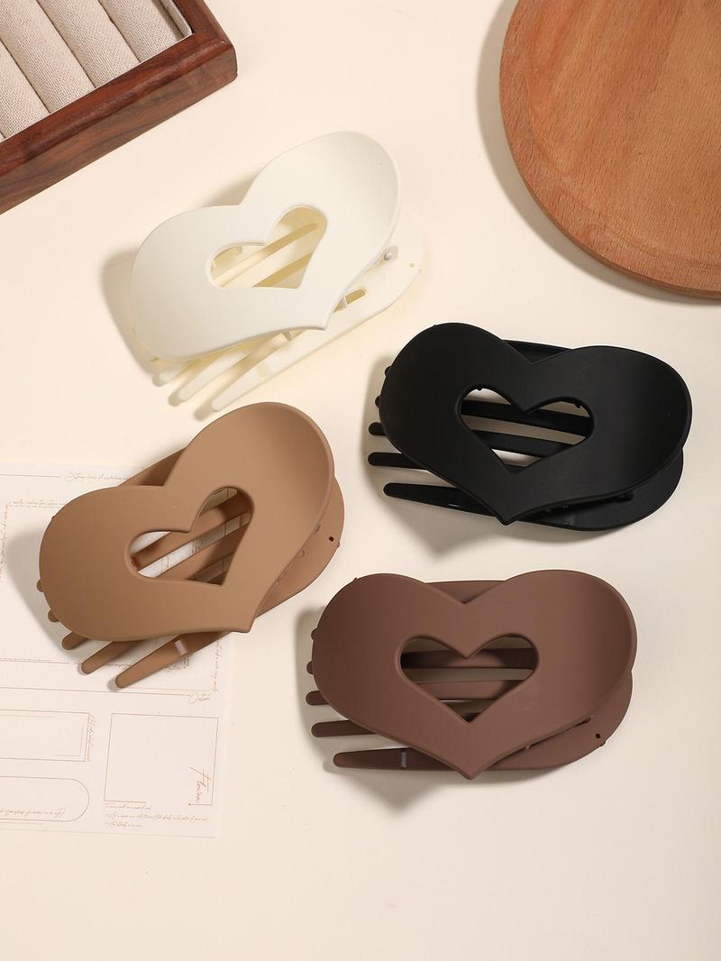 Heart Shaped Hair Claws, Hair Claws Set, Casual and Versatile Hair Accessories for Women, Minimalist Headwear Suitable for Thick Hair, Fashion Hair Accessories for Party, Daily Clothing Decor