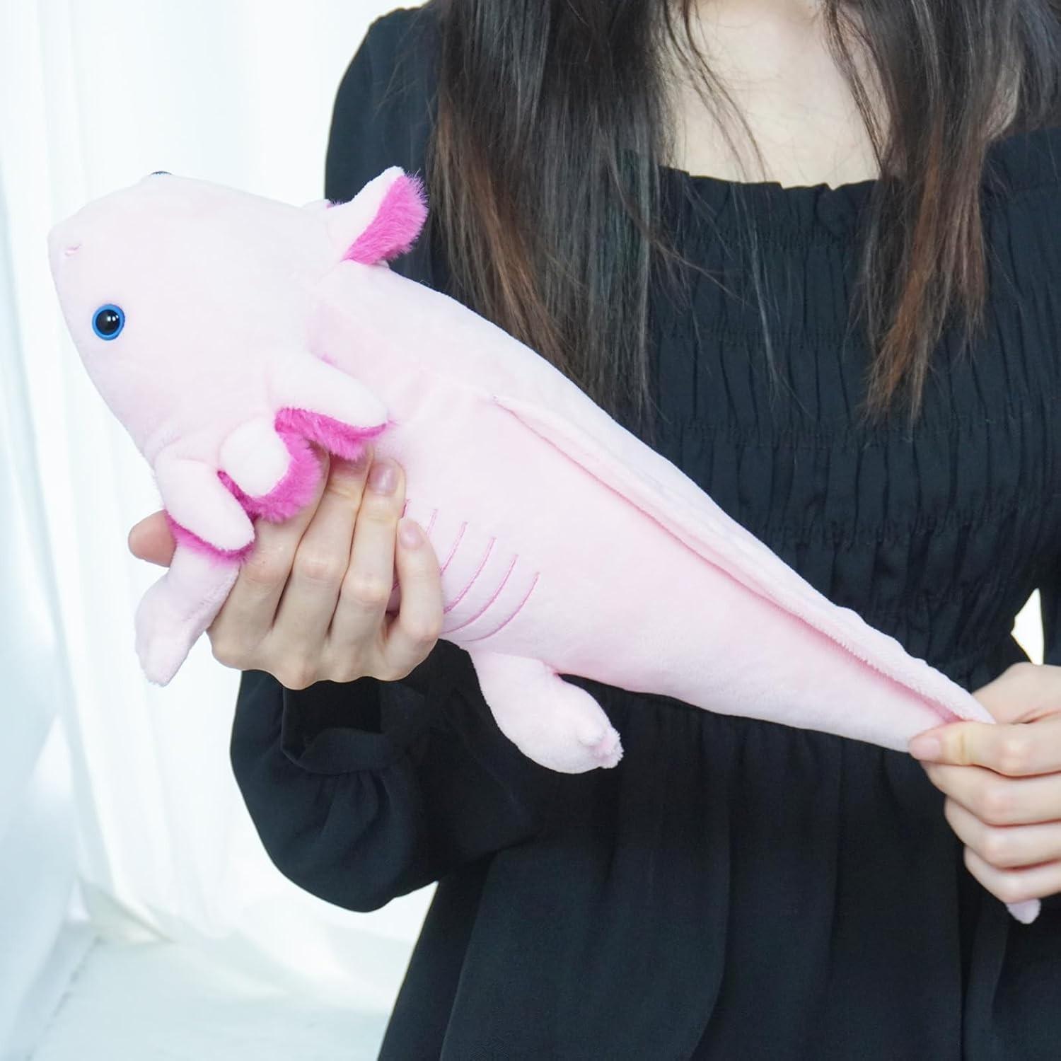 Axolotl Plush Toy, 1 Count Cute Stuffed Animal Plushie, Realistic Salamander Axolotl Plush Toy for Kids Gift Room Decor