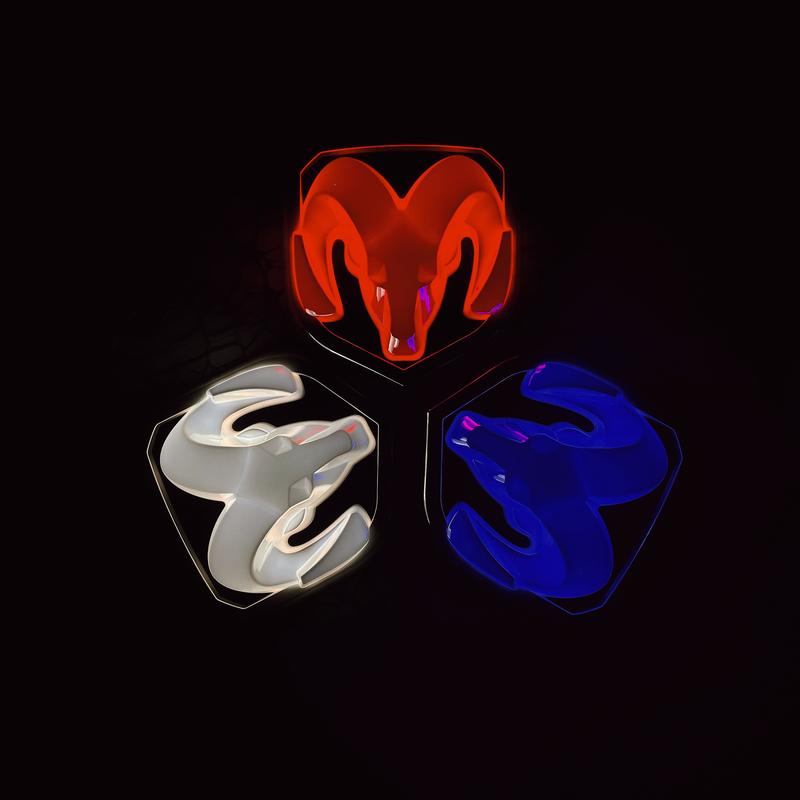 For Dodge Ram Car Emblem Light Car Emblem Light Front Ram Emblem Light RAM Rear Emblem Sticker Ram Head Rear Tail Emblem Dodge Ram Car Modification Emblem Car Decoration Dodge Modification