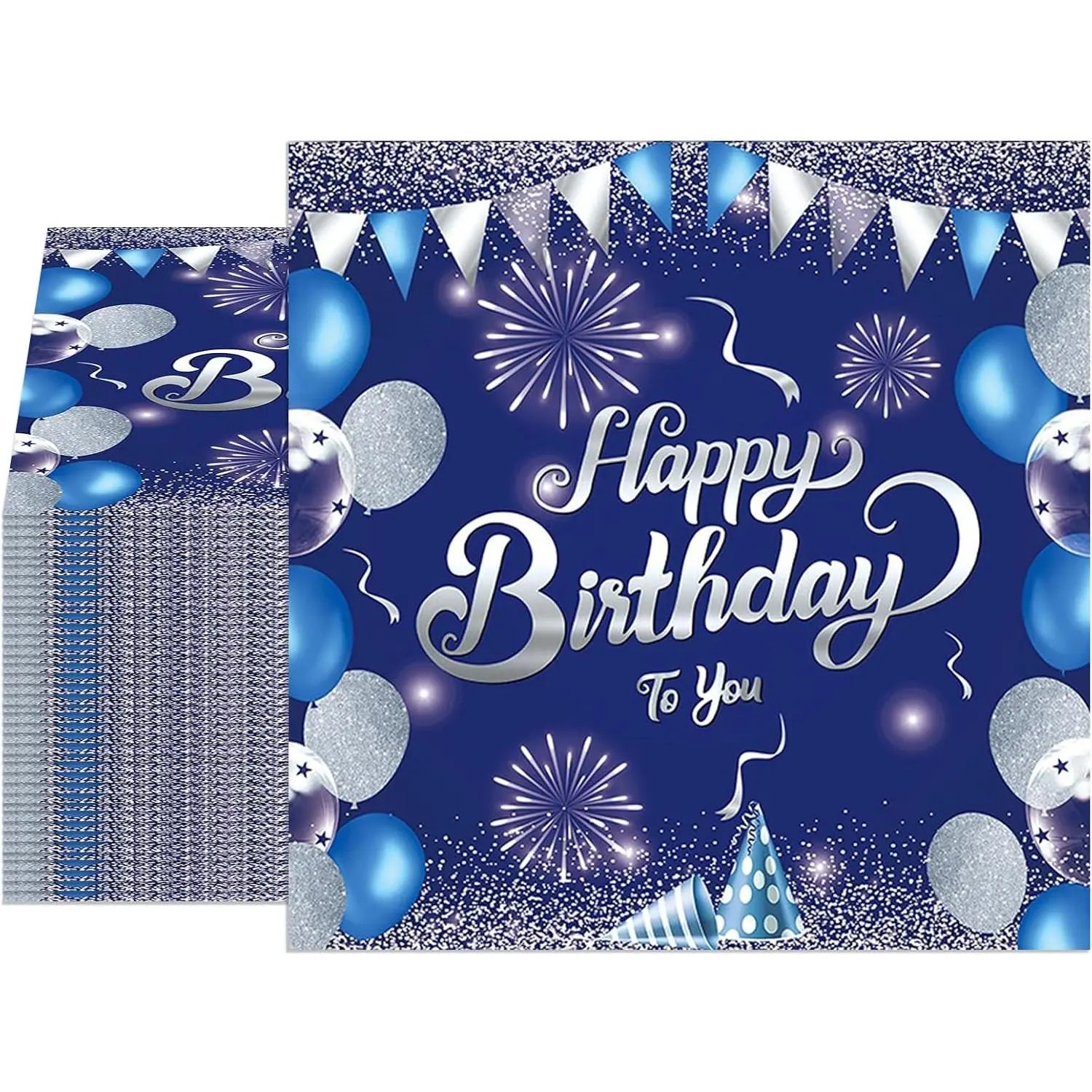 40 count Happy Birthday Napkins Blue and  Birthday Decorations Disposable Royal Blue Napkins for Men Women Birthday  Shower Picnic  Party Supplies 2-Ply