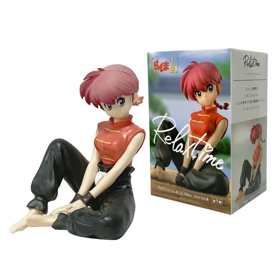 Stock anime Ranma 1/2 Relax Time Tendou Akane Saotome Ranma 10cm PVC Figure Model Collector Model Figurine Doll Toy Gift