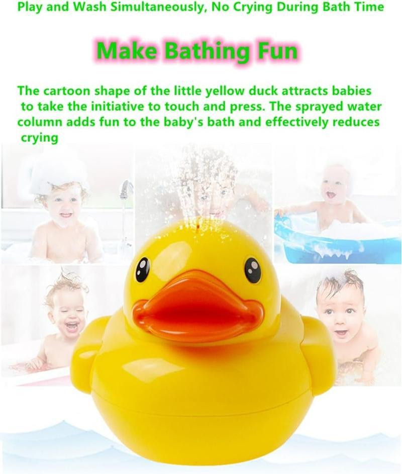 Baby Duck Fountain Bath Toy with 360° Rotating Spray & Dual-Mode Switch for Early Learning Unisex
