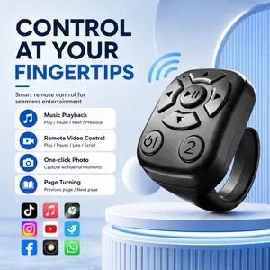 TikTok Remote Control Ring, Wireless Phone Video Scroller and Page Turner, Camera Shutter Remote for Selfies, E-Book Reader Control, Short Video Scrolling for iPhone Android