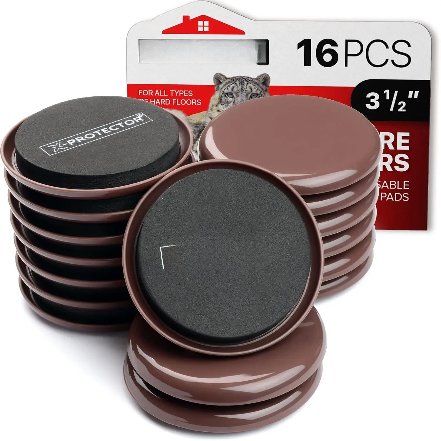 Furniture Sliders for Carpet  - 16 count  Heavy Moving Pads 3 1/2" - Sliders for Furniture. Move Your Furniture Easy with  Furniture Movers Sliders for Carpets!