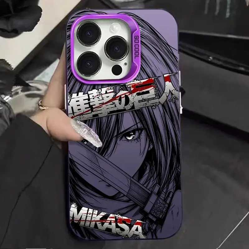 EREN YEAGER MIKASA ACKERMAN Phone Case for iPhone 17, 16, 15, 14, 13, 12, 11 Pro Air Plus ProMax and Samsung S26-S20 Ultra Plus FE shock-absorbing phone cases, fashionable gift. Aesthetic Protection
