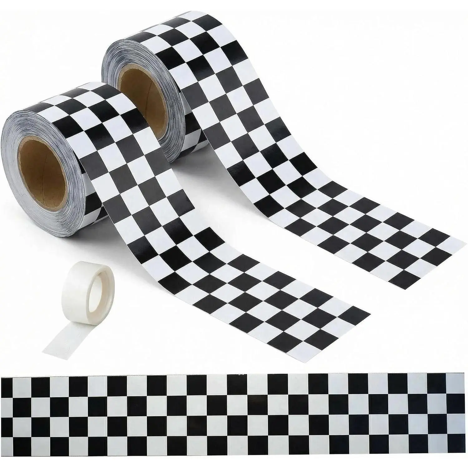 65 Feet Black and White Checkered Scalloped Bulletin Board Borders Trim, Rolled Classroom Borders for Bulletin Board Classroom Décor