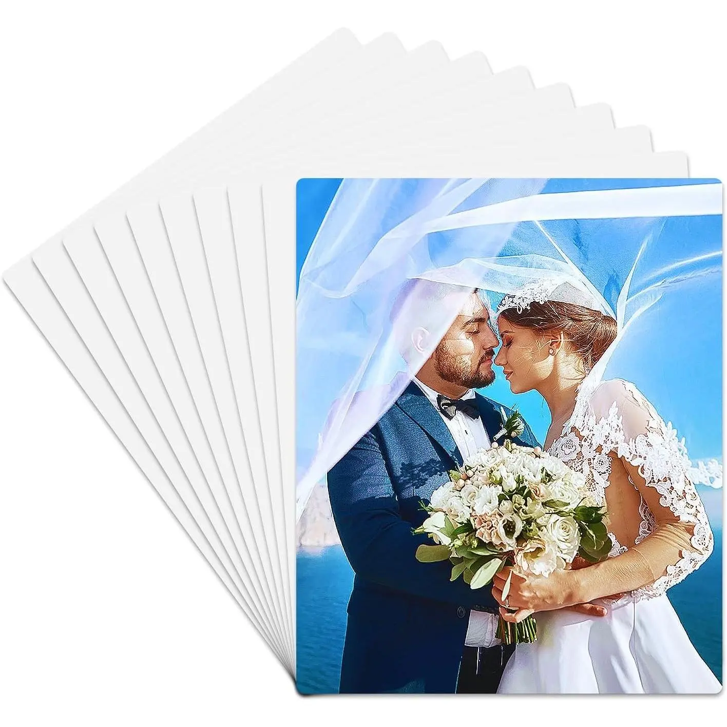 10 Pcs 8"x10" Aluminum Sublimation Metal Photo Blanks, 0.45mm Thick Sign Blank for DIY Heat TransferGift