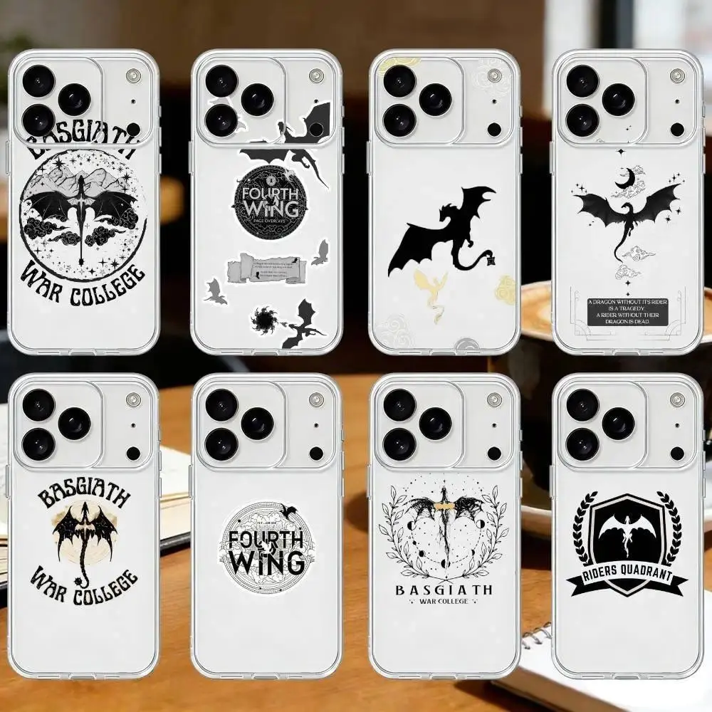 Novel Fourth Wing Phone Case For iPhone 17 Promax 17E 16 15 14 13 12 11 Pro Max 17Air Plus & Samsung Galaxy S26 S25 S24 S23 S22 S21 FE Ultra Plus Anti-Fall Transparent tpu smartphone shockproof protection Soft silicone Back Cover