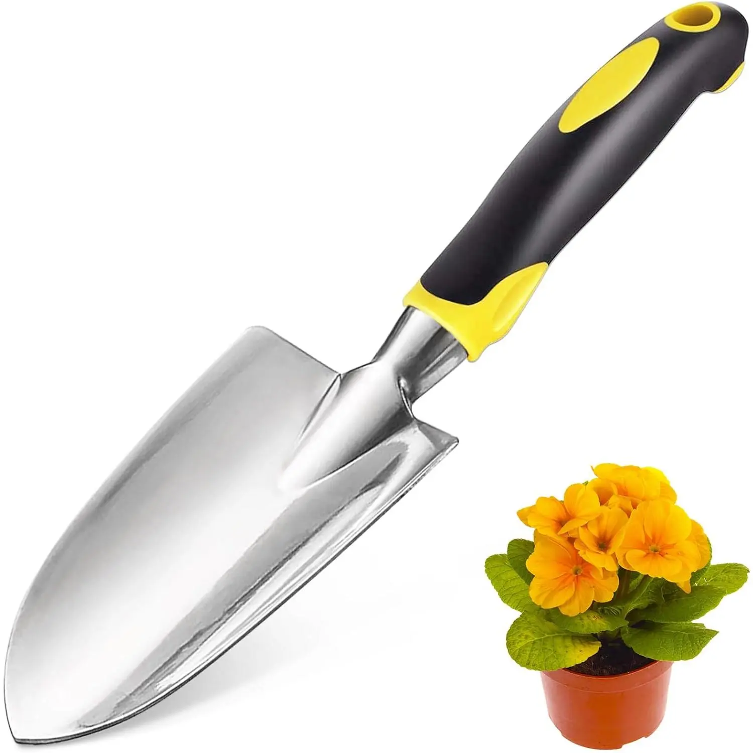 Tool, Stainless Trowel for| Soft Rubberized Non-Slip Ergonomic Handle, For Digging, Planting, Transplanting,, Gift Woman Man