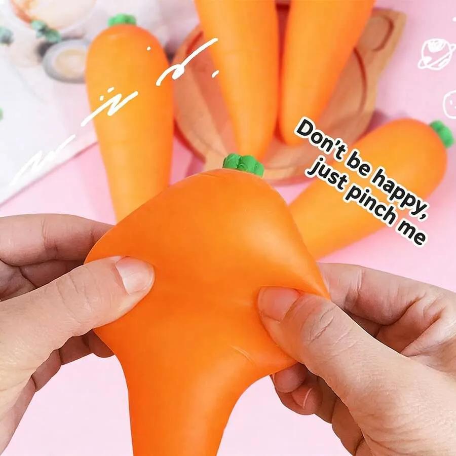 Squishy Carrot - Stress Relief Toy For Teens & Adults - Squeeze Stretch Twist - Ideal For Sensory Play & On-The-Go Fun,Easter,Easter Basket Stuffers,Squishy>Crunchi,Party Favors,Nedo Squishy