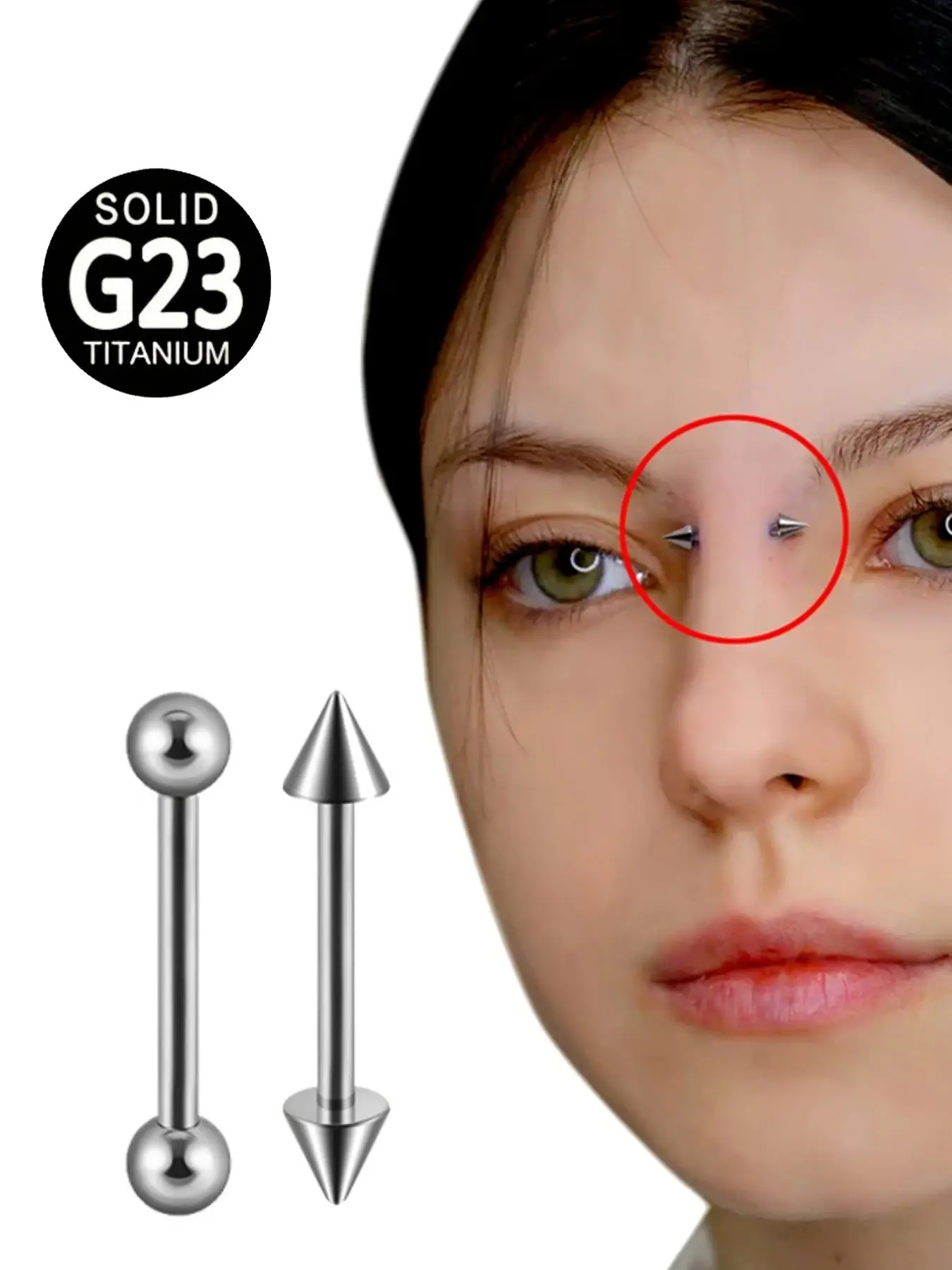 1PC G23 Titanium Spike/Ball Bridge Piercing Internal Threaded Nipple Ring Ear Tragus Cartilage Barbell Piercing Body Jewelry