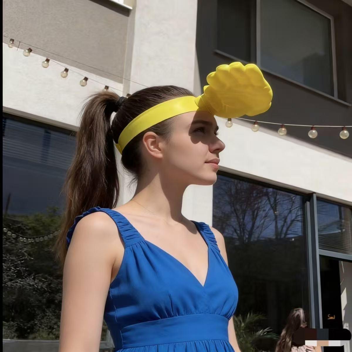 Fun prank toys,Novelty Palm Sun Visor Hat Funny Hand Shape Headband, Summer Outdoor UV Protection Sun Hat, Trending Hot Item Handmade Grape Crystal Mochi Set Cute Toothed Plush Stress Relief Glutinous Rice Cake Vibrant Tool Cat Ear Plushie Mystery Box