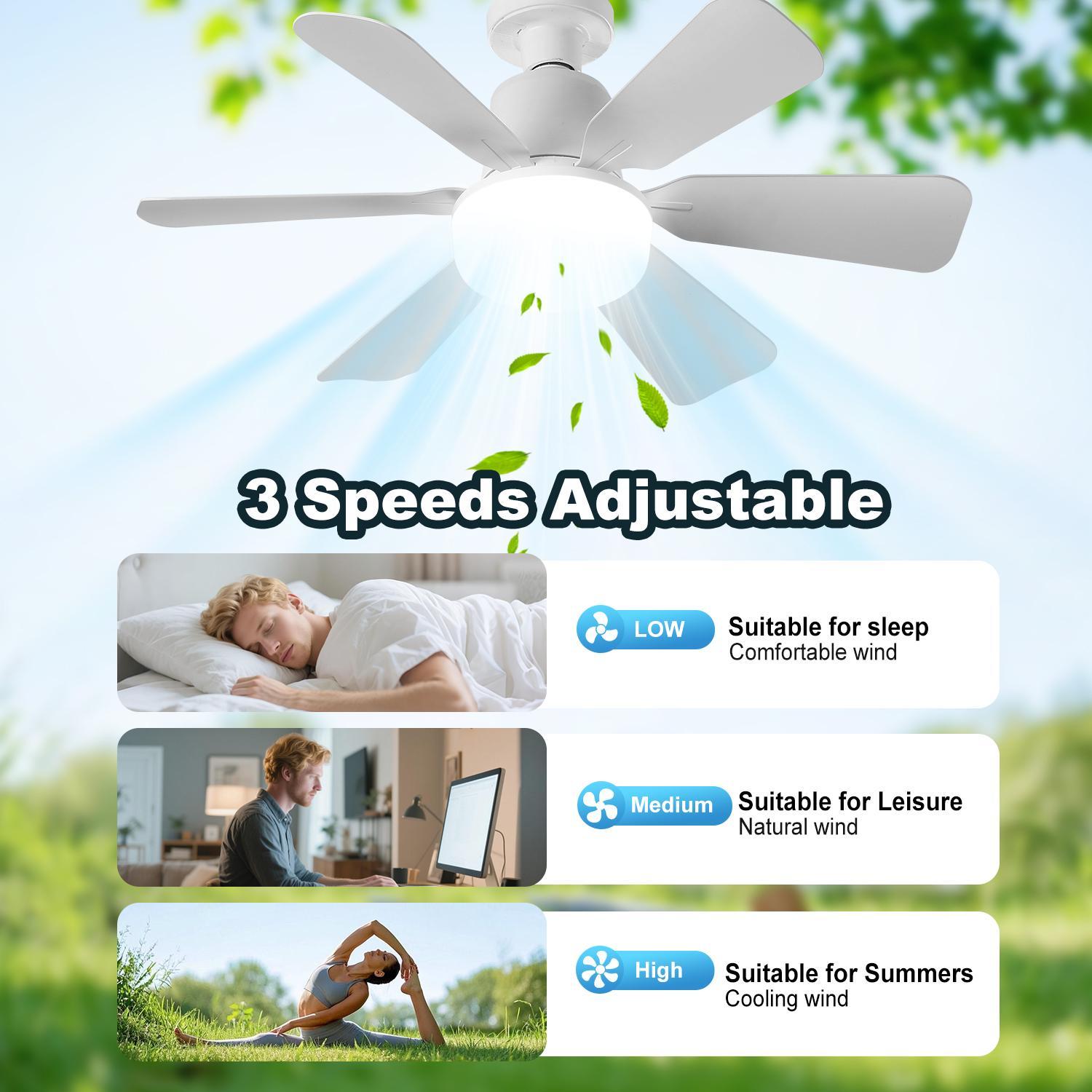 20.5 Inch Modern Smart Ceiling Fan Light, Remote Control, Adjustable Lighting Modes, Easy Installation for Living Room, Bedroom, Kitchen