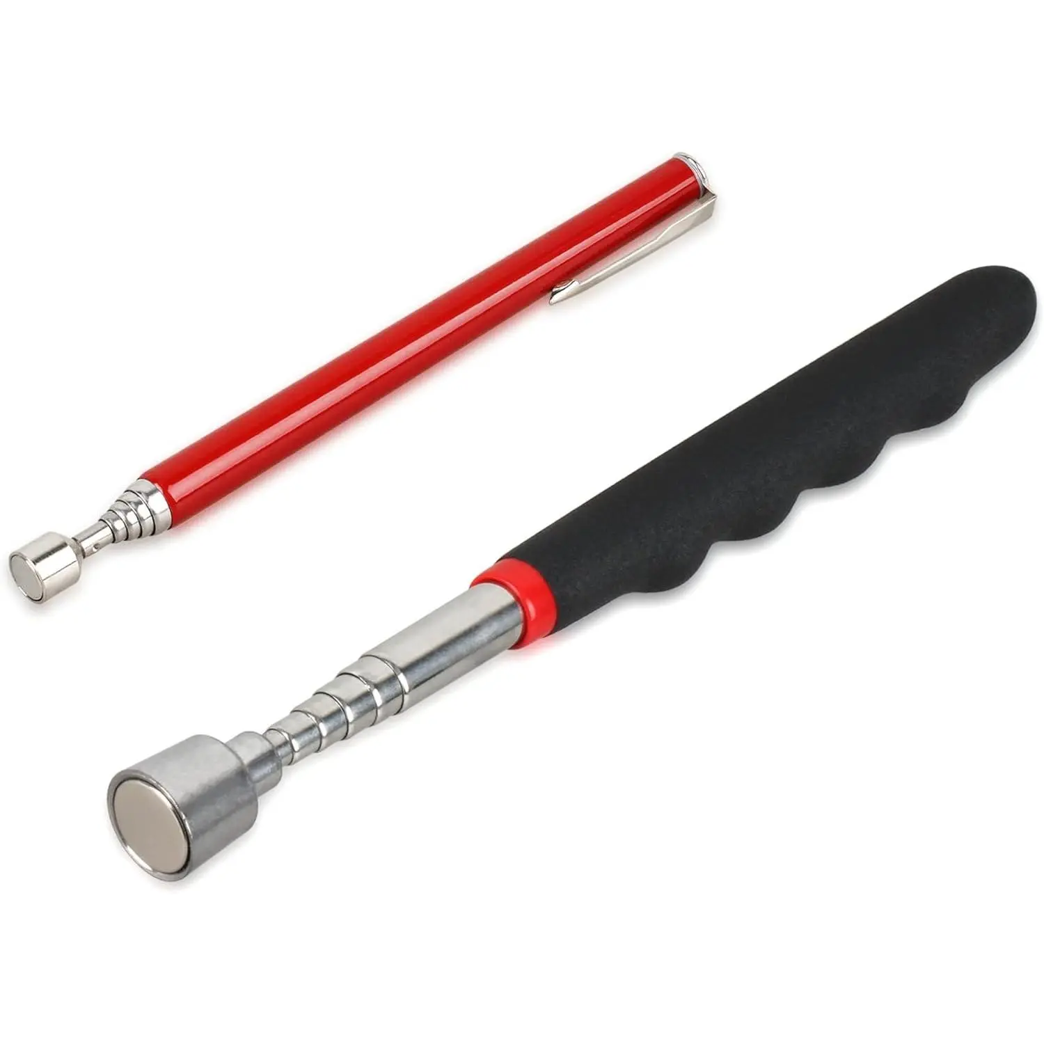 Magnetic Pick Up Tool 2-Piece Set, 15LB Pull Force & 2LB Pull Force Telescopic Magnet Stick