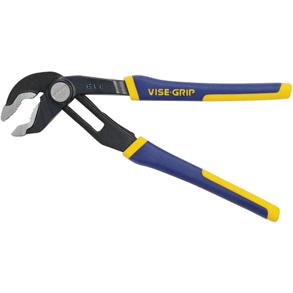 IRWIN VISE-GRIP GrooveLock V Jaw Pliers with Adjustable Jaws, 6-in (4935351), Black, Blue, Yellow, Silver