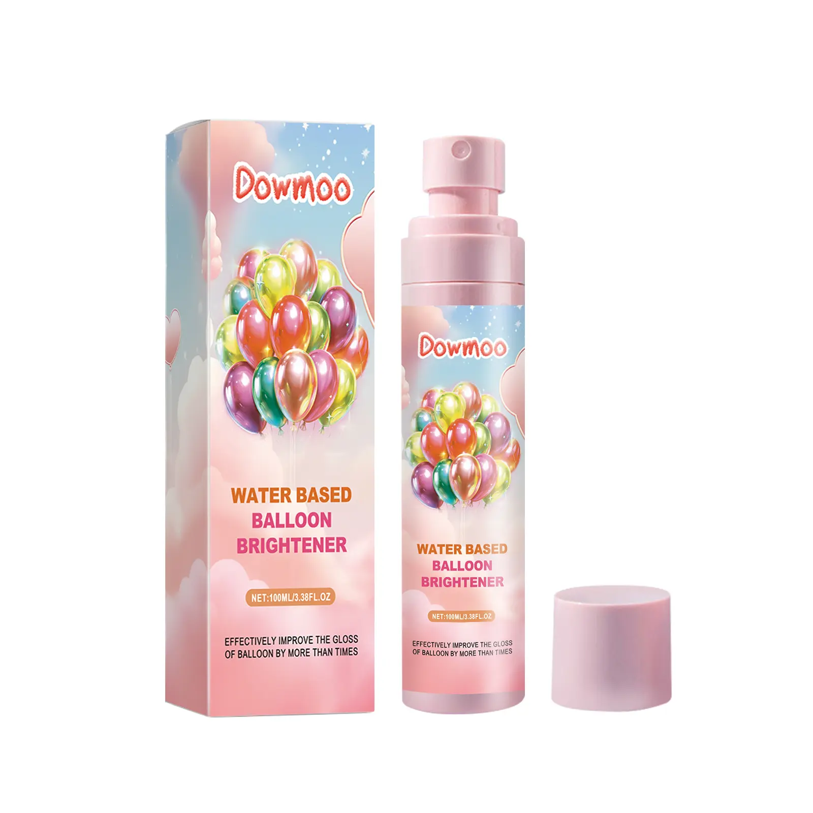 Water Based Balloon Spray Brightener Spray Bottle - Portable, Long-Lasting, Non-Toxic, Easy-to-Use Safe Formula with Quick Spritz, Gloss Enhancer for Wedding/Birthday Party Decorations, 16.3X3.6cm