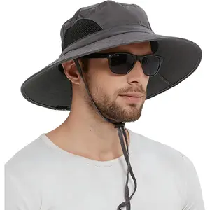 Wide Brim Sun Hat, UPF 50+ UV Protection Waterproof Packable Bucket Hat for Men & Women, Fishing Hiking Beach Garden