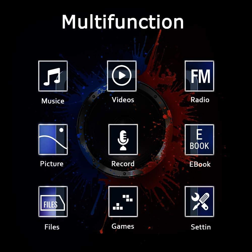 MP3 Player with 16GB Memory Card Built in Speaker for Music Video Photo Playback FM Radio Voice Recorder Ebook Reader Expandable to 128GB