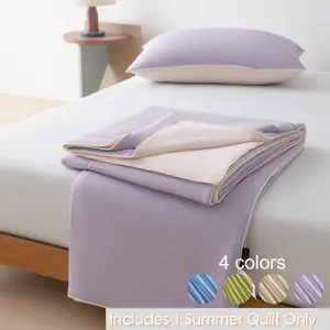 1 Piece Cooling Ice Silk Comforter, Minimalist Solid Color, Soft Smooth Breathable Skin-Friendly, Q-Max 0.4, for Bedroom Dorm Hotel Nap