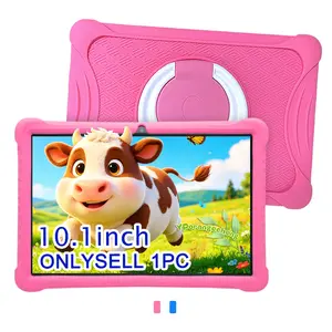 10.1-inch anti slip children's large screen tablet | Rotating bracket with all inclusive anti fall silicone shell, parental control and anti addiction, enlightenment learning machine, summer/Children's Day/Halloween/Christmas gifts