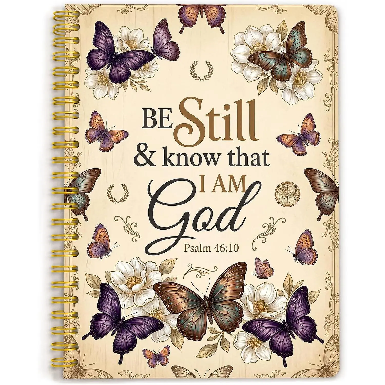 A5 Butterfly  Journal Notebook Lined Spiral Bound Notes | 160 Pages Heavyweight Hardcover Notebooks for Note Taking, Writing, Meeting,Christian Religion Faith Gifts for Women Men