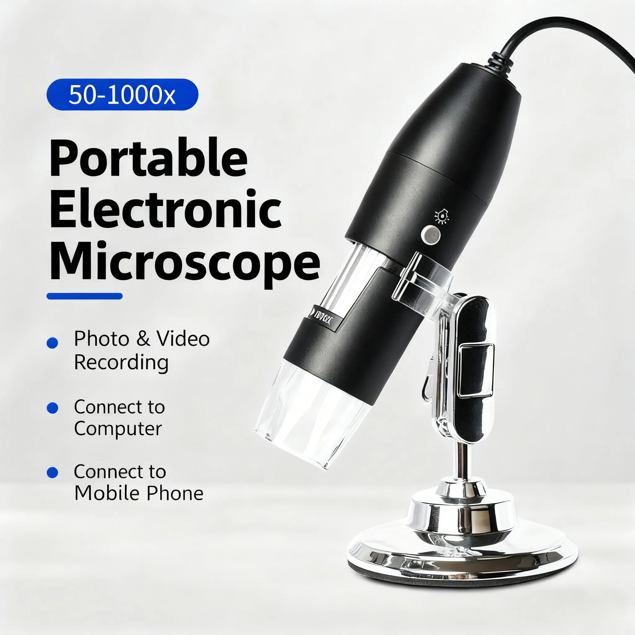1000X USB Digital Microscope with LED Light | Handheld Microscope Camera with Adjustable Focus & Type-C Connection for Science Learning, Electronics Repair and DIY Projects MAGNIDOG