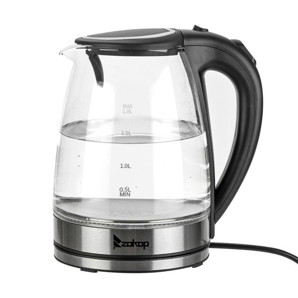 HD-1857-A 110V 1200W 1.8L Electric Glass Kettle US Plug