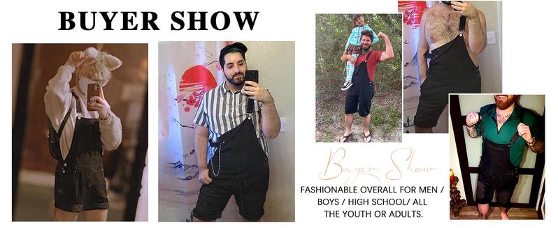 PASLTER Mens Denim Shorts Bib Overall Jean Romper Casual Loose Fit Walkshort Button Pockets Summer Jumpersuit Fashion Menswear PASLTER Mens Denim Shorts Bib Overall Jean Romper Casual Loose Fit Walkshort Button Pockets Summer Jumpersuit Fashion Menswear
