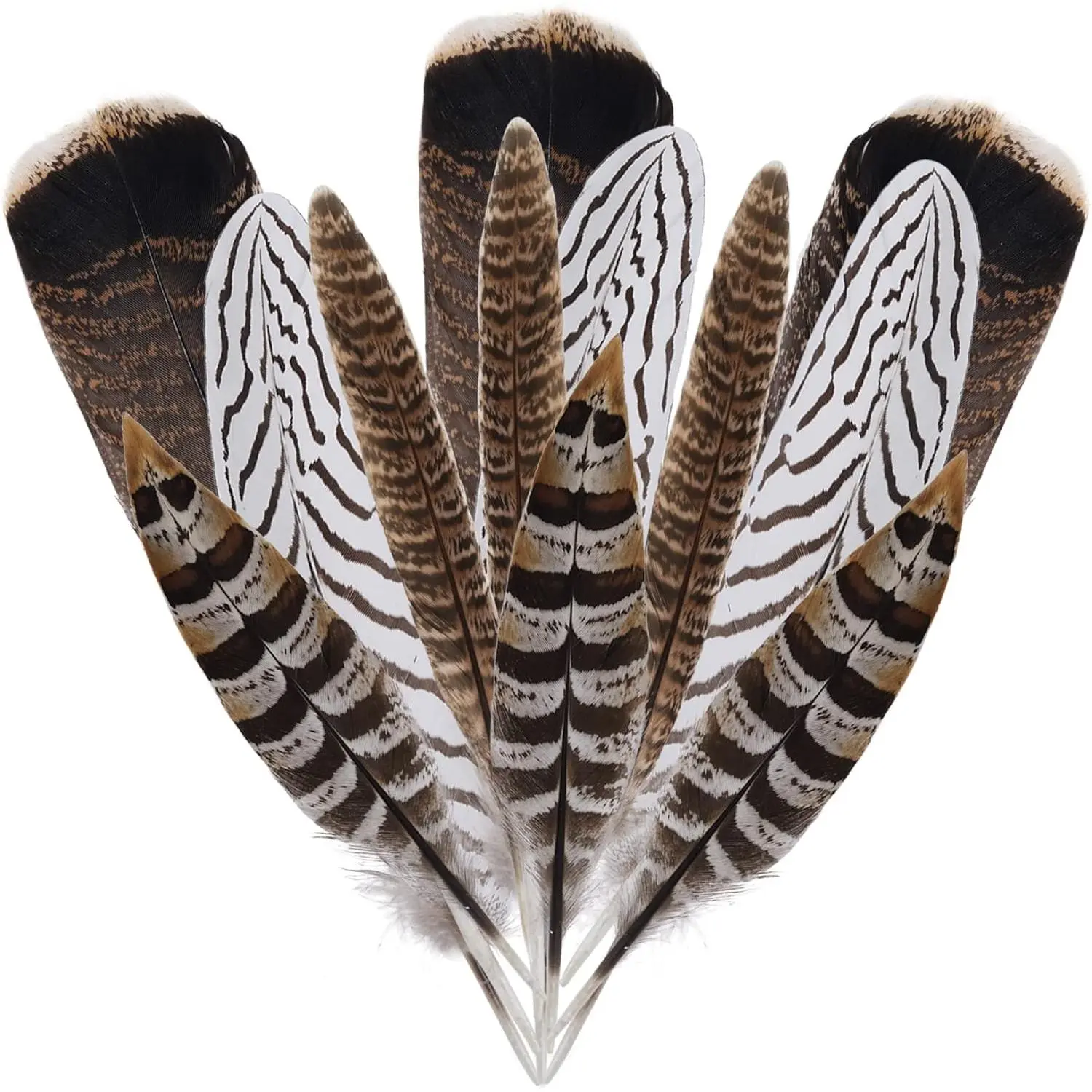 12Pcs Natural Pheasant Feathers 10-30cm 4 Style Feathers Mixed Feathers DIY Craft Wedding Home Party Decorations