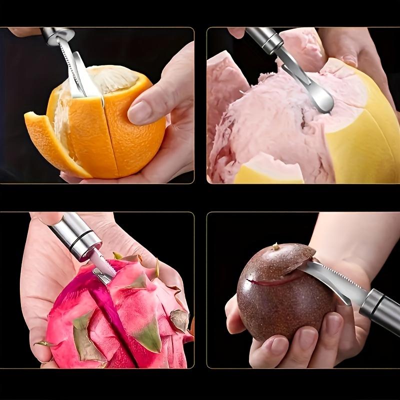 2025 HOT Creative Ergonomic Stainless Steel Peeler - Orange & Lemon Peeler with Curved Handle for Easy Citrus Peeling - Perfect for Restaurants