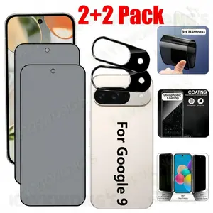 KAYKWONG'S 4 in 1 Set for Google Pixel 10 Pro XL/10a/10 /9/8/7/6 Series, 2 Privacy Screen Protector & 2 Lens Film Set, 9h Hardness, Bubble-Free, Easy Install, Perfect Gift