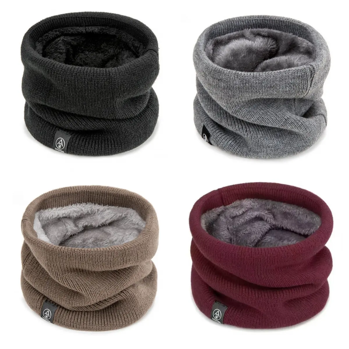 4pcs outdoor leisure cycling warm neck gaiters, fleece-lined and thickened