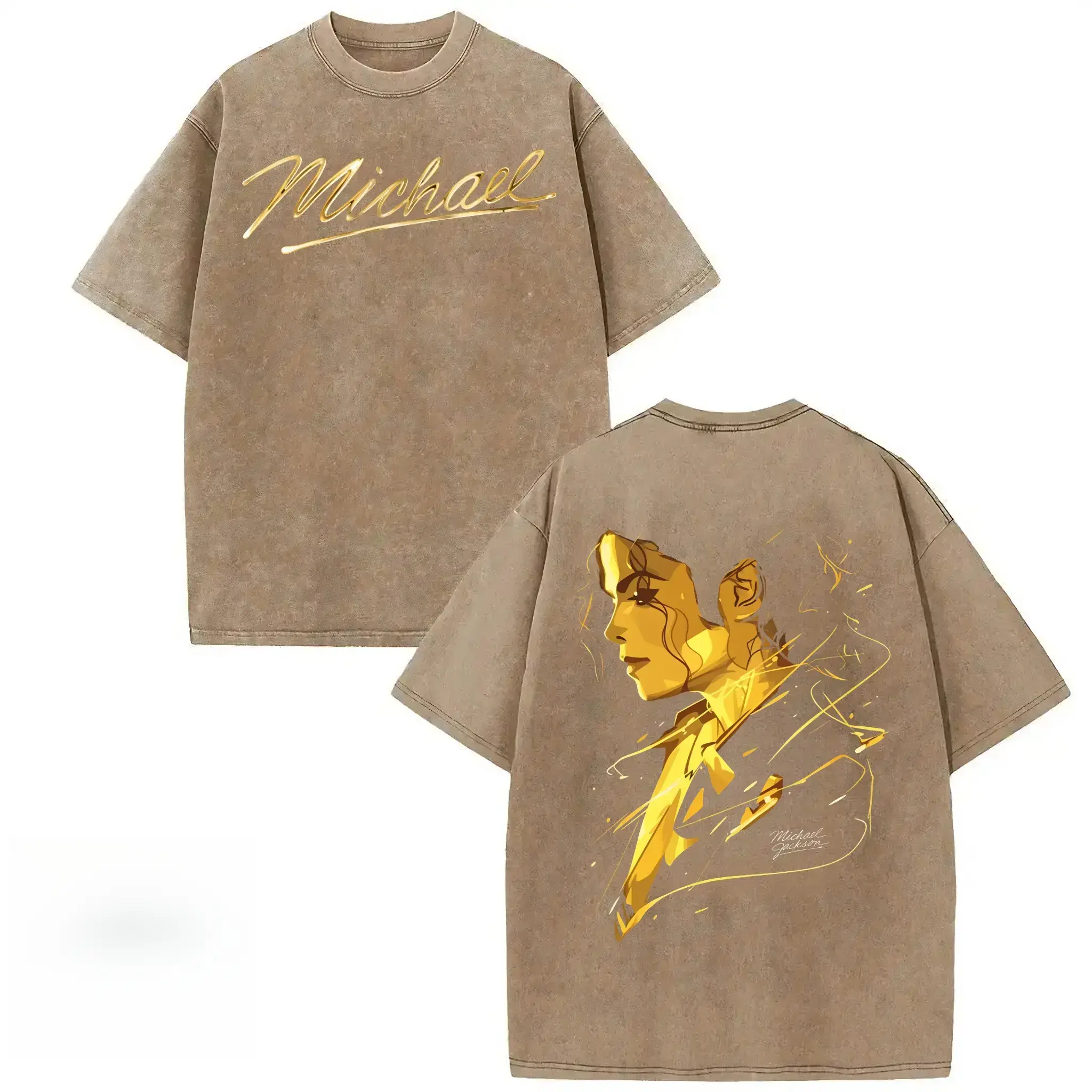 Washed T-shirt,cotton, double-sided printed design Michael Jackson King of Pop cotton T-shirt, Michael jackson v4 shirt, Michael Jackson Retro Graphic T-Shirt, King of Pop Vintage Tee