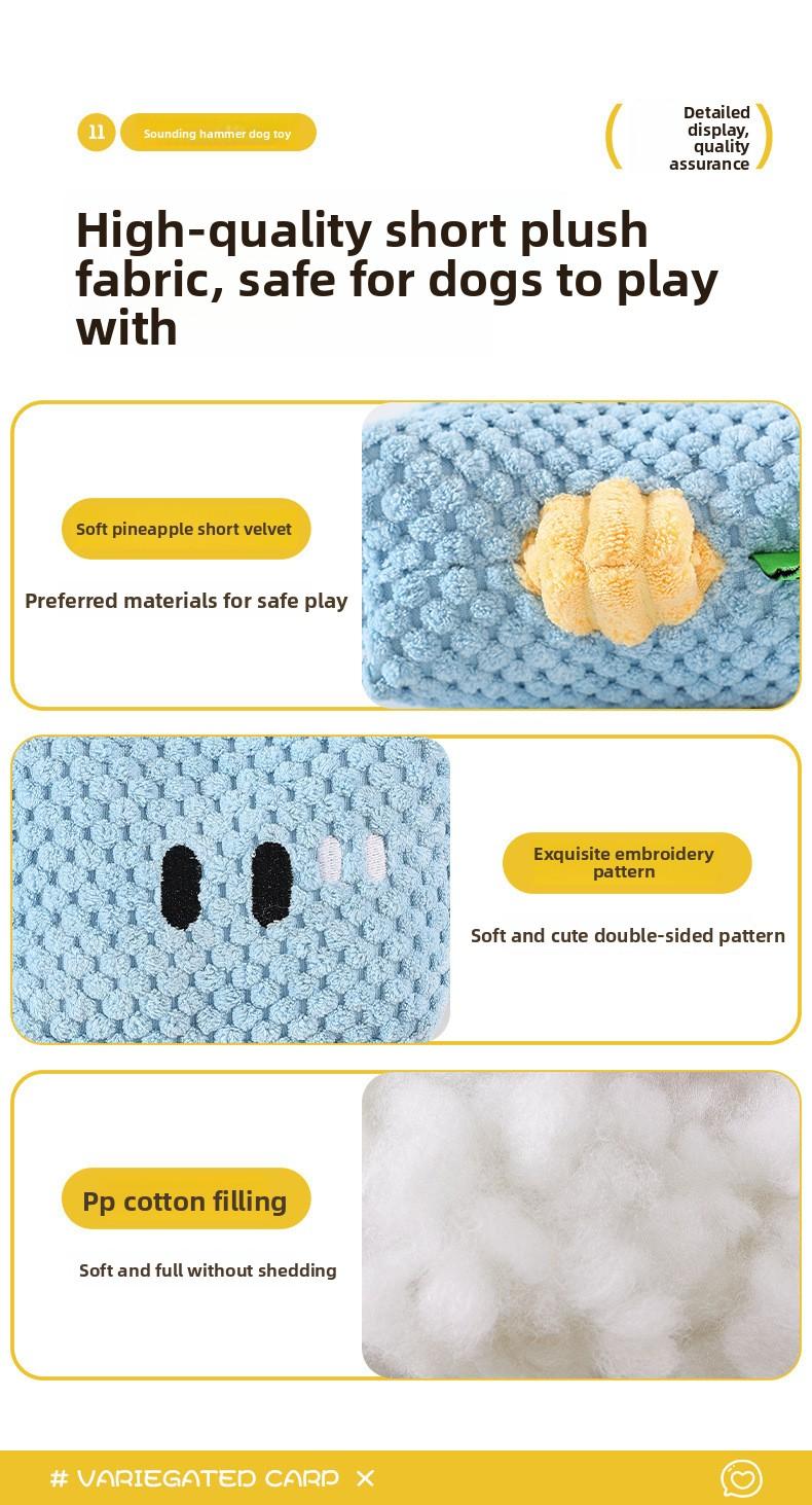 Dog Toy Whack-A-Mole Hammer Toy Chew Sound Interactive Durable Dog Toy Pet Plush Toy Wholesale