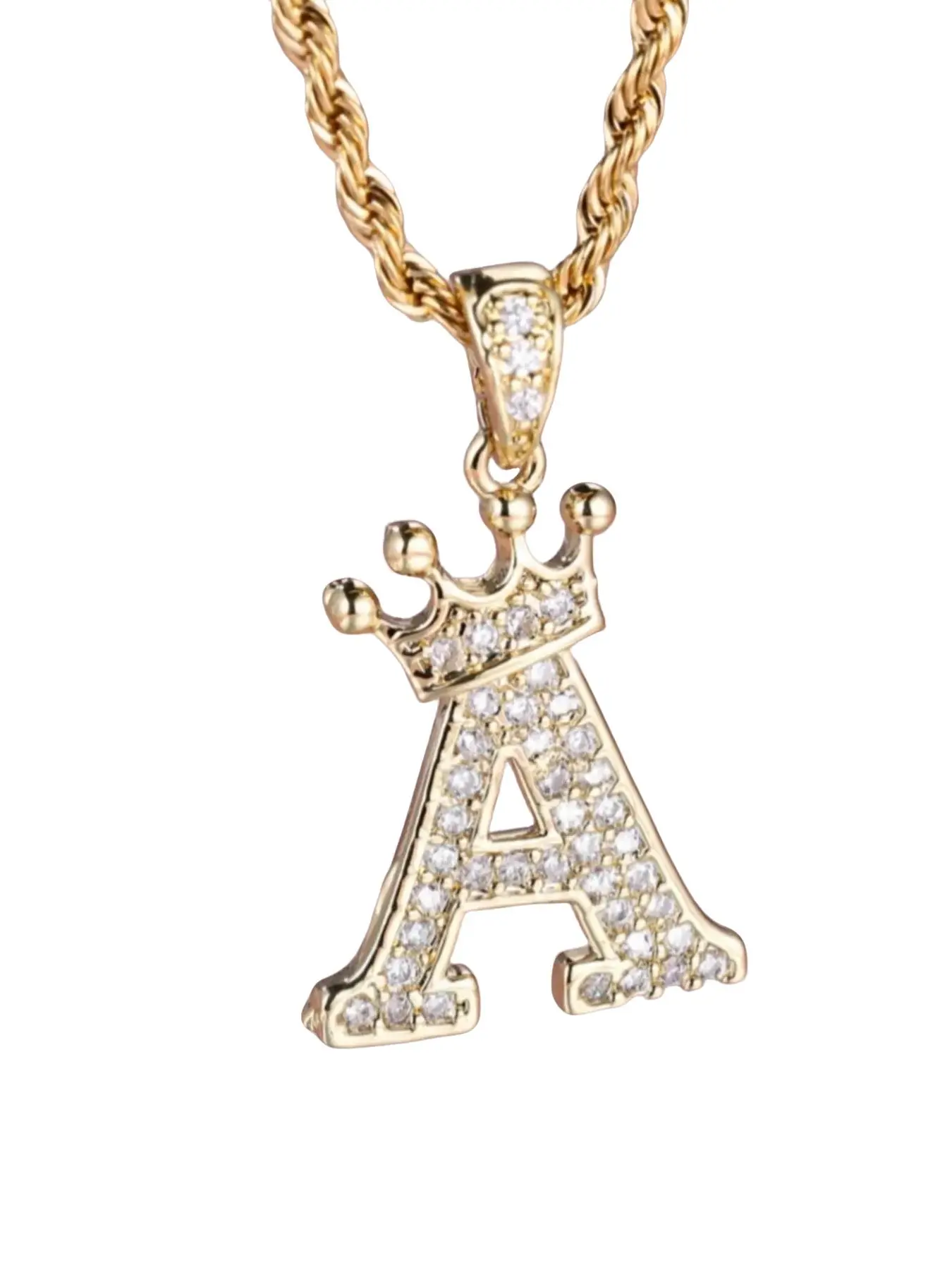 Crown Letter Design Pendant Necklace for Women, Fashion Jewelry for Party, Daily Clothing Decor, Trendy All-match & Exquisite Jewelry for Birthday Gift