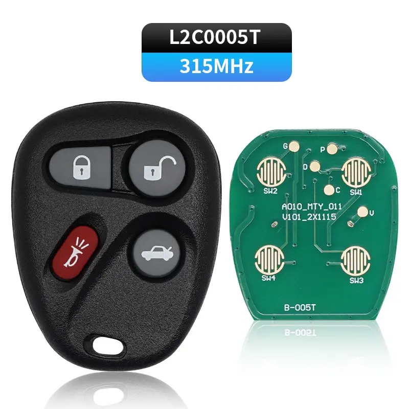 4 Buttons Remote car key L2C0005T 315Mhz Fob For Chevrolet for Pontiac for Saturn for Cadillac Keyless Entry Control Key Key Fob Replacement