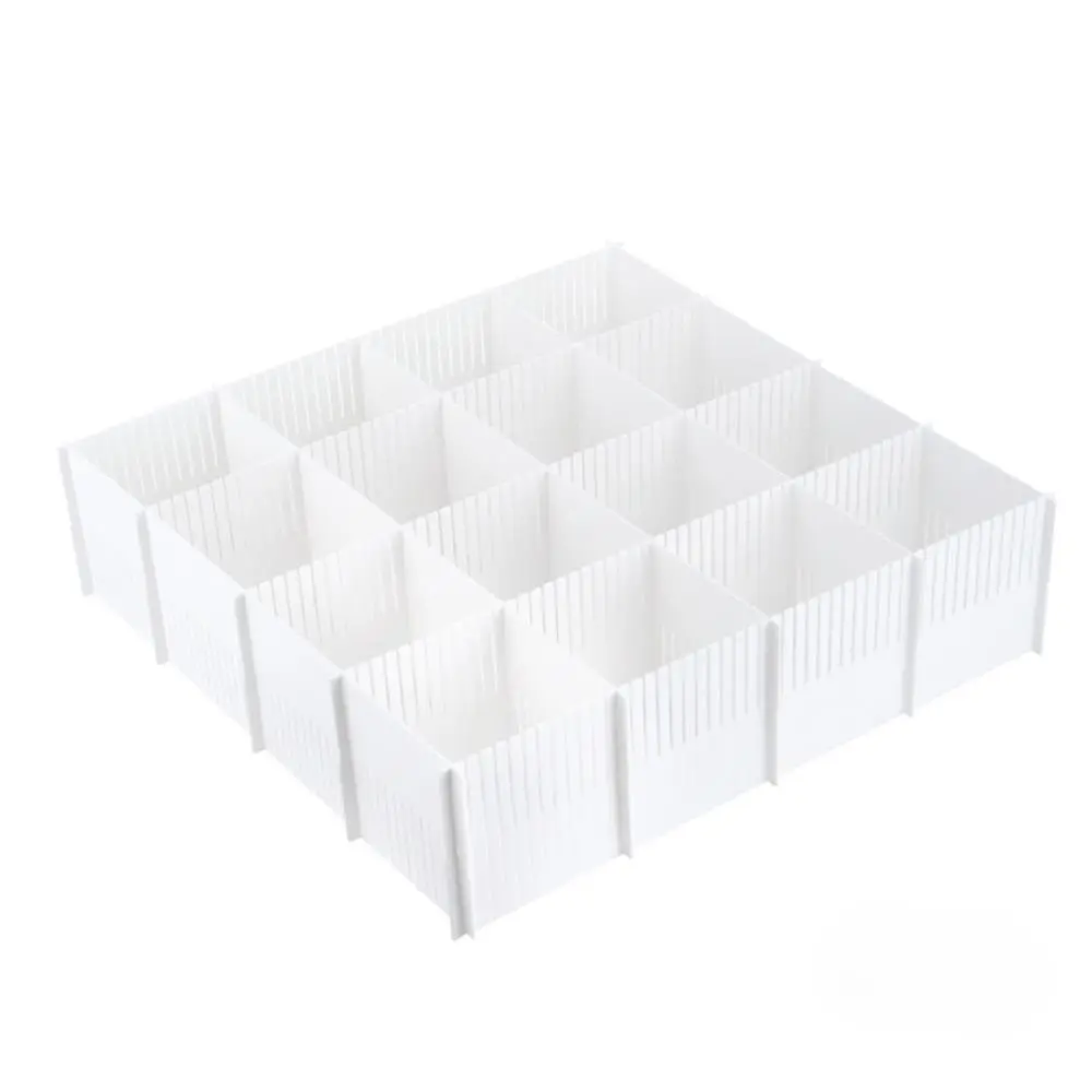10-Piece Plastic Grid Dividers - Adjustable, Customizable, Durable Modular Organizers with Slots for Custom Fit, Ideal for Household Users' Bedroom, Office, Kitchen Storage & Utensil Organization