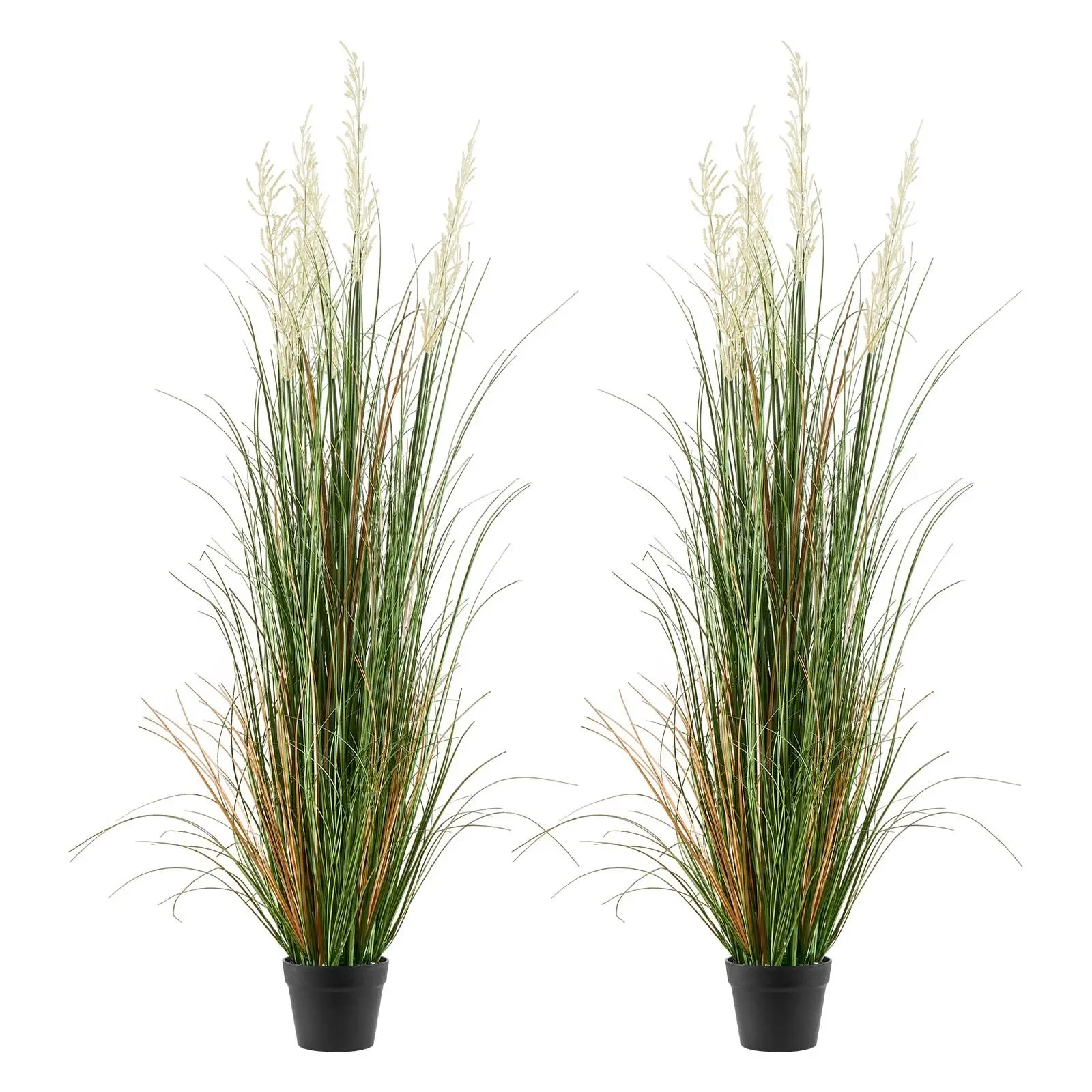 VEVOR 2-Pack 59in Premium PVC Plastic Realistic Artificial Reed Flower Grass Plant in Pot, Lightweight Decorative Floral Greenery Shrubs for Indoor Outdoor Home Decor, Housewarming Gifts