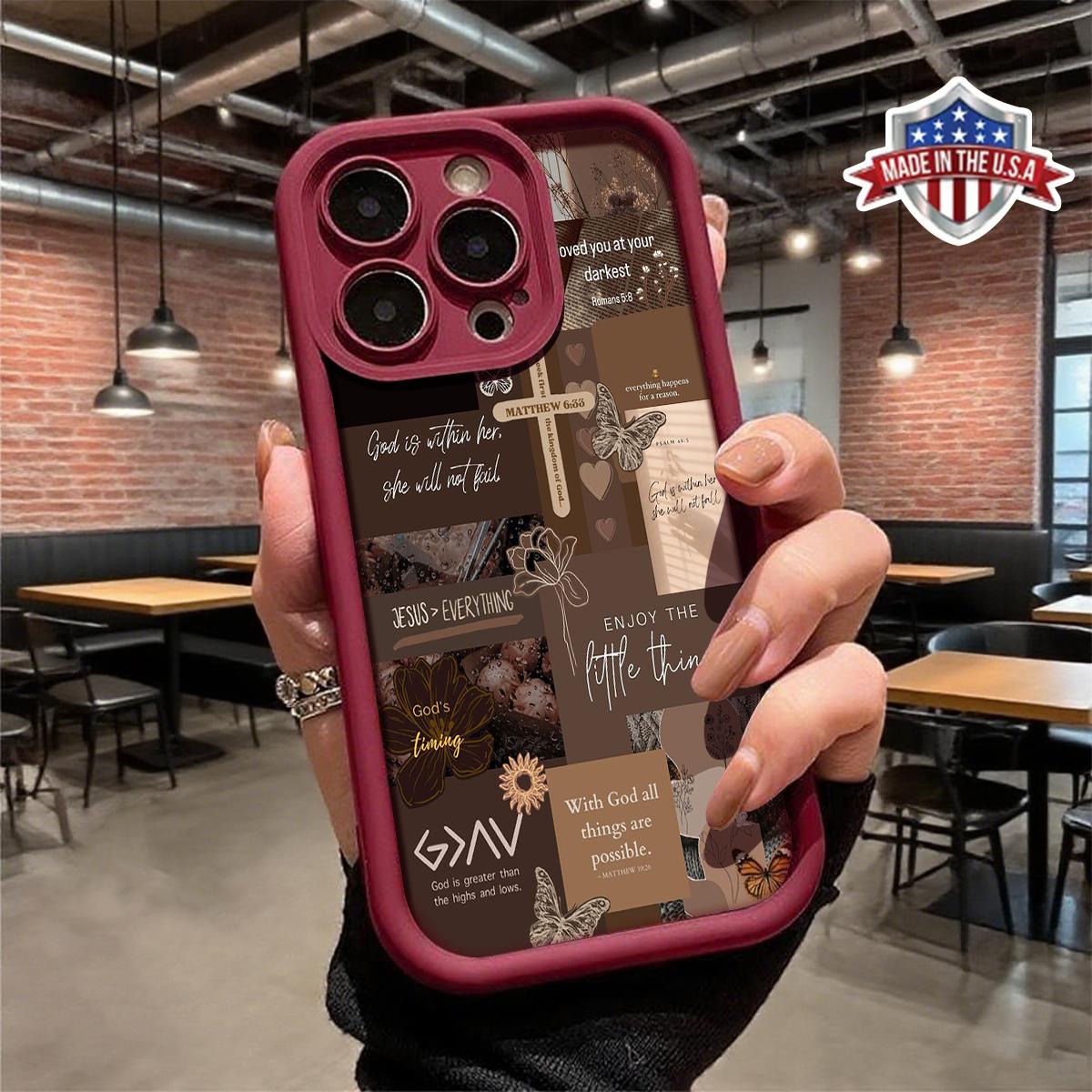 Minimalist Christian Faith Quote Collage Pattern Case for iPhone 17 16 15 14 Pro Max 13 12 11 XR XS Plus Air Slim Shockproof Anti Drop Protective TPU Phone Cover