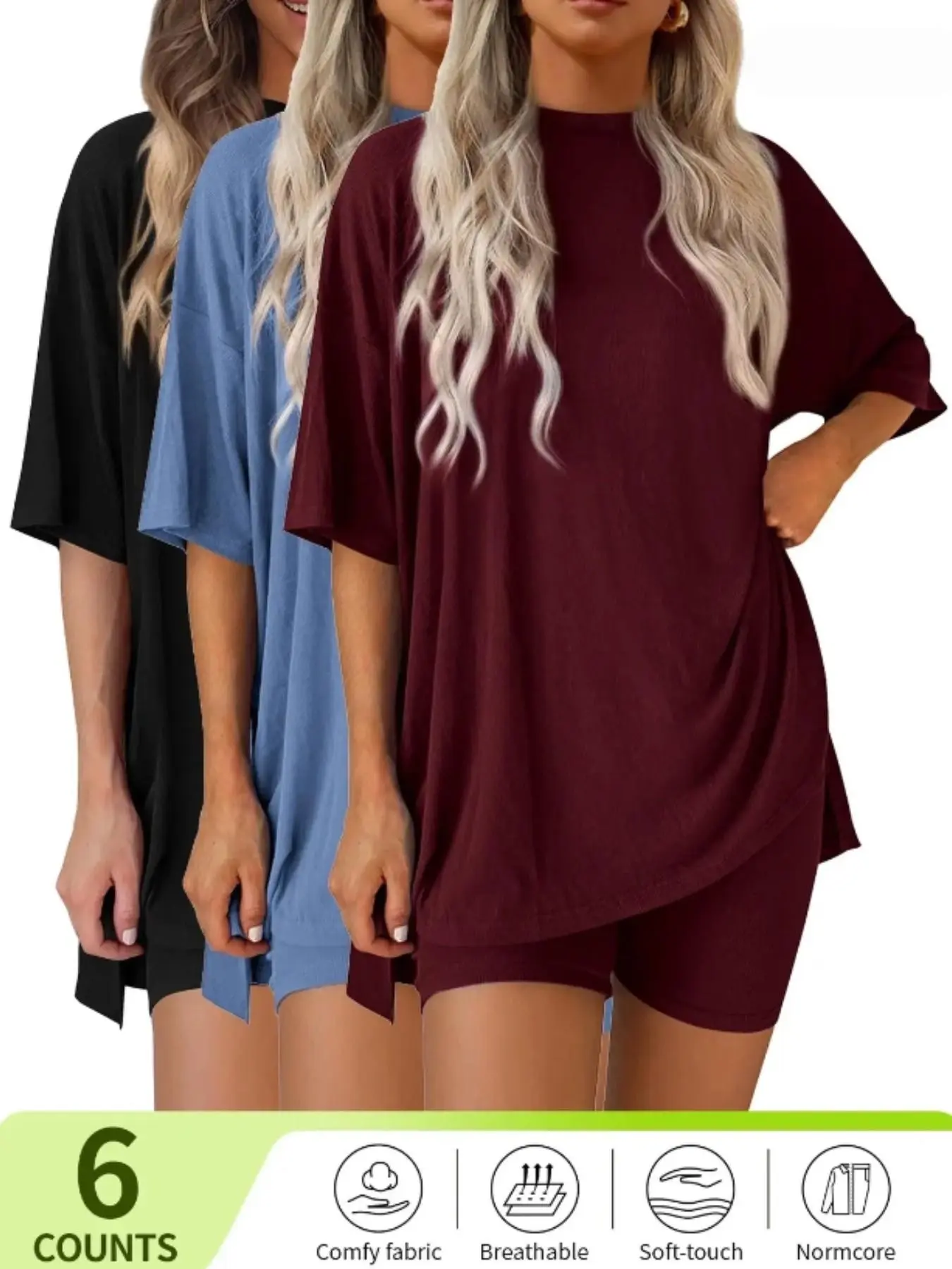 2026 New Casual Solid Color Loose Fit Women's Pajama Set, Comfortable Sleepwear for Ladies, Stylish Nightgown