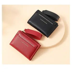 New Women's Genuine Leather Short RFID Blocking Wallet, All-in-One Multi-Slot Credit Card Holder with Coin Purse for Daily Carry