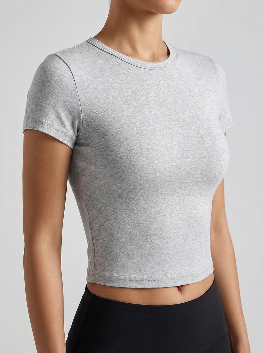 Women short Sleeve T Shirt summer Solid Slim Fit Casual Shirts Female Pullovers Basic Tee Clothes Street wear Crop Tops