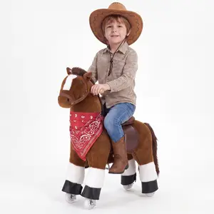 VEVOR Ride On Horse Toy for 3-6 Years Kids, No Battery Required, Wood-Metal Build, Smooth Wheels with Anti-Roll Stop Ring, Upgraded Raised Seat, Handles, Pedals, 110 lbs Max Load, Supports Children Development