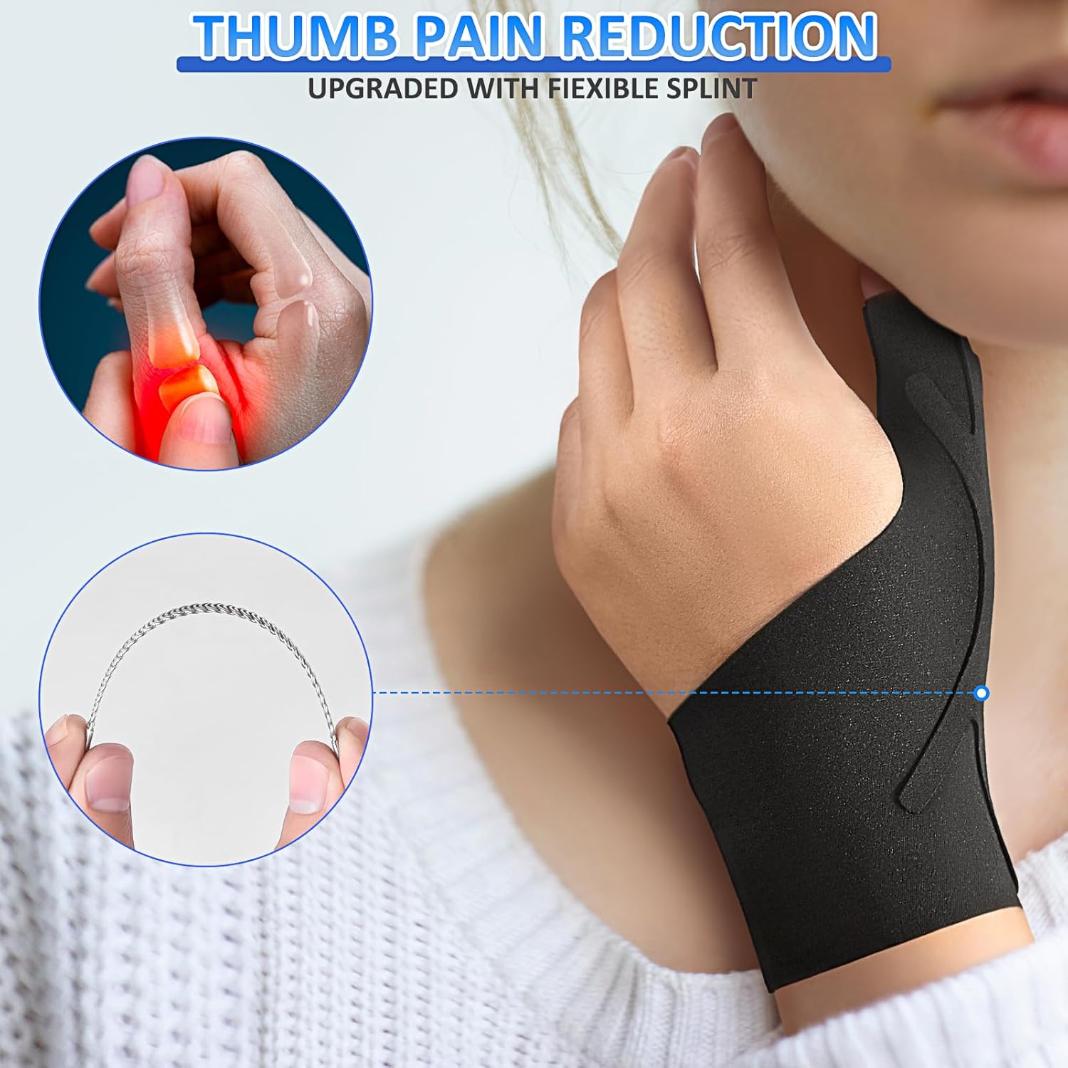 Thumb Wrist Brace Copper Compression Stabilizer Thumb Support Spica Splint for Carpal Tunnel, Arthritis, Tendonitis and TFCC Pain Relief - Women & Men - Fits Left or Right Hand - Breathable, Soft and Thumb Wrist Brace Copper Compression Stabilizer Thumb Support Spica Splint for Carpal Tunnel, Arthritis, Tendonitis and TFCC Pain Relief - Women & Men - Fits Left or Right Hand - Breathable, Soft and