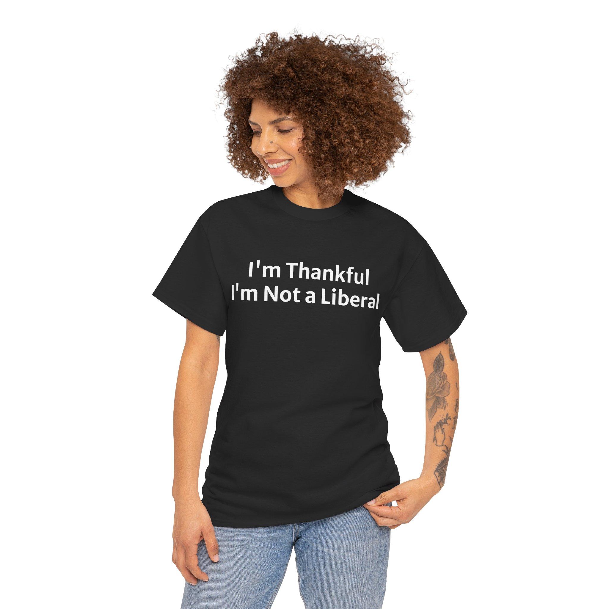 Humorous "Not A Lib" Slogan Tee, Casual Short Sleeve for Thanksgiving & New Year Celebrations