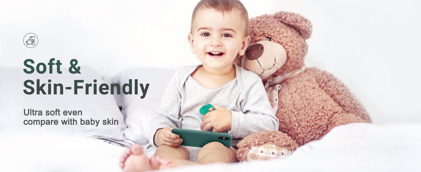 OTOFLY Compatible with iPhone Xs Max Case,Ultra Slim Fit iPhone Case Liquid Silicone Gel Cover with Full Body Protection Anti-Scratch Shockproof Case, [Upgraded Version] (Pine Green)